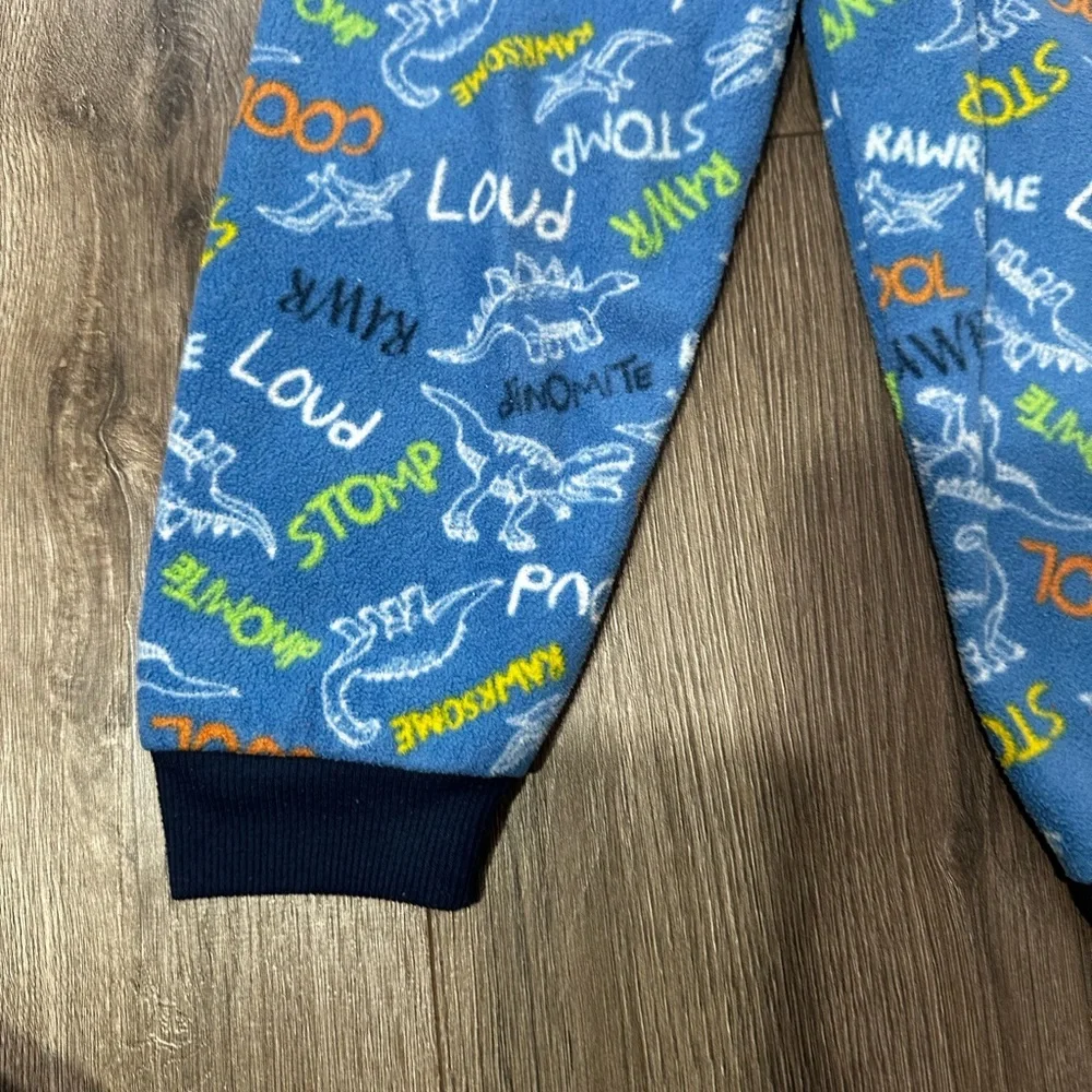 Blue Dino-Print Kids Pajama Bottoms